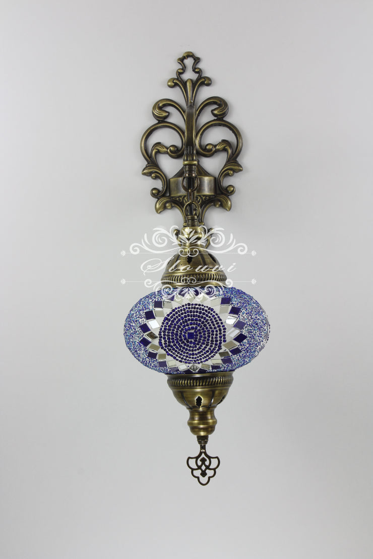 Turkish Mosaic  Wall Sconce, With Large Globes - TurkishLights.NET