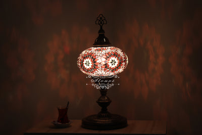 Turkish Mosaic Table Lamp, Extra Large Globe (NO5 GLOBE) - TurkishLights.NET