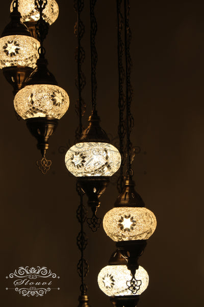 7 - BALL TURKISH MOSAIC CHANDELIER - TurkishLights.NET