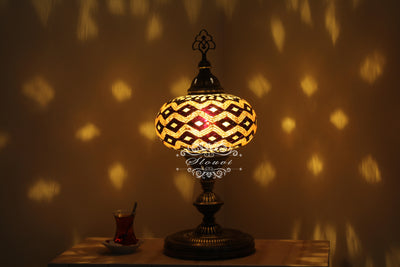 Turkish Mosaic Table Lamp, Extra Large Globe (NO5 GLOBE) - TurkishLights.NET