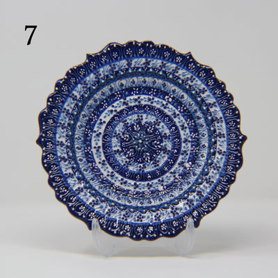 SET OF 3 HAND MADE TURKISH CERAMIC PLATE, 18 cm ( 8''inch ) ID:130 - TurkishLights.NET