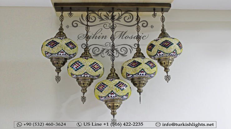 Kitchen Island Pendant With 5 Extra Large Globes, ID: 104 - TurkishLights.NET