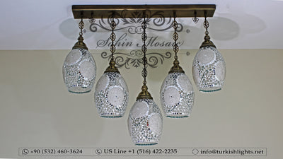 Kitchen Island Pendant With 5 Globes, ID:105 - TurkishLights.NET