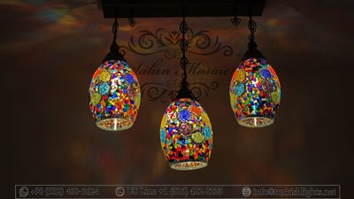 Kitchen Island Pendant With 3 Globes, ID:108 - TurkishLights.NET