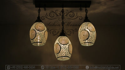 Kitchen Island Pendant With 3 Globes, ID:108 - TurkishLights.NET