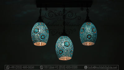 Kitchen Island Pendant With 3 Globes, ID:108 - TurkishLights.NET