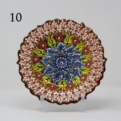 SET OF 3 HAND MADE TURKISH CERAMIC PLATE, 18 cm ( 8''inch ) ID:130 - TurkishLights.NET