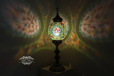 MOSAIC FLOOR / TABLE LAMP WITH 30CM (12") GLOBE - TurkishLights.NET