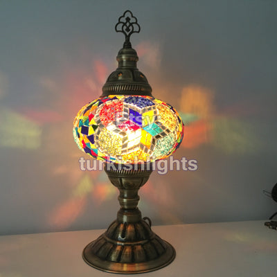 MOSAIC TABLE LAMP - LARGE GLOBE - TurkishLights.NET