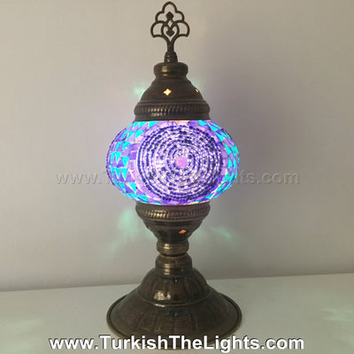 TURKISH MOSAIC TABLE LAMP,  MEDIUM GLOBE - TurkishLights.NET