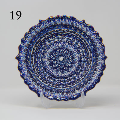 SET OF 3 HAND MADE TURKISH CERAMIC PLATE, 18 cm ( 8''inch ) ID:130 - TurkishLights.NET