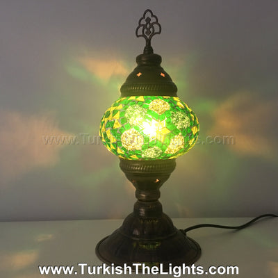 TURKISH MOSAIC TABLE LAMP,  MEDIUM GLOBE - TurkishLights.NET