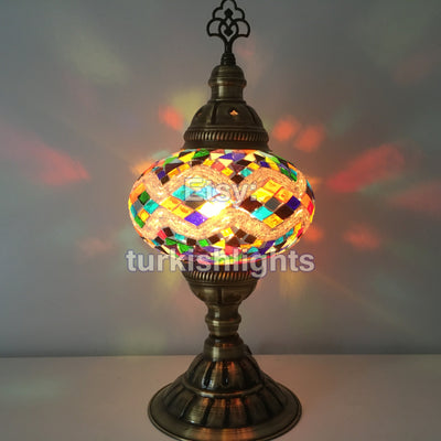 MOSAIC TABLE LAMP - LARGE GLOBE - TurkishLights.NET