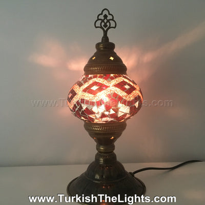 TURKISH MOSAIC TABLE LAMP,  MEDIUM GLOBE - TurkishLights.NET