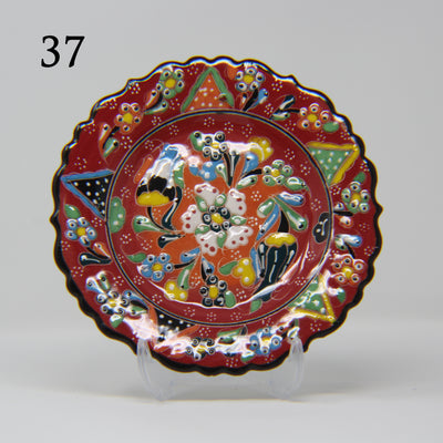 SET OF 3 HAND MADE TURKISH CERAMIC PLATE, 18 cm ( 8''inch ) ID:130 - TurkishLights.NET