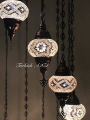 Turkish Mosaic Chandelier with 13  MEDIUM GLOBES, ID:154 - TurkishLights.NET