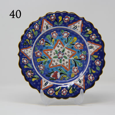 SET OF 3 HAND MADE TURKISH CERAMIC PLATE, 18 cm ( 8''inch ) ID:130 - TurkishLights.NET