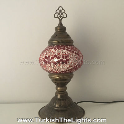 TURKISH MOSAIC TABLE LAMP,  MEDIUM GLOBE - TurkishLights.NET