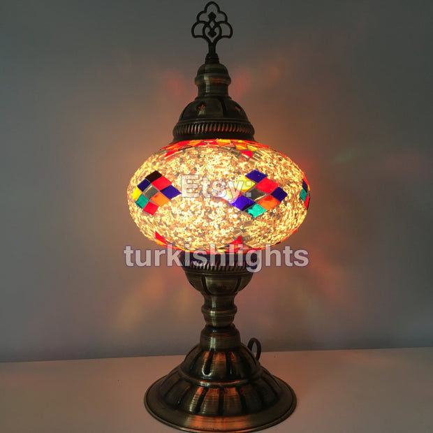 MOSAIC TABLE LAMP - LARGE GLOBE - TurkishLights.NET