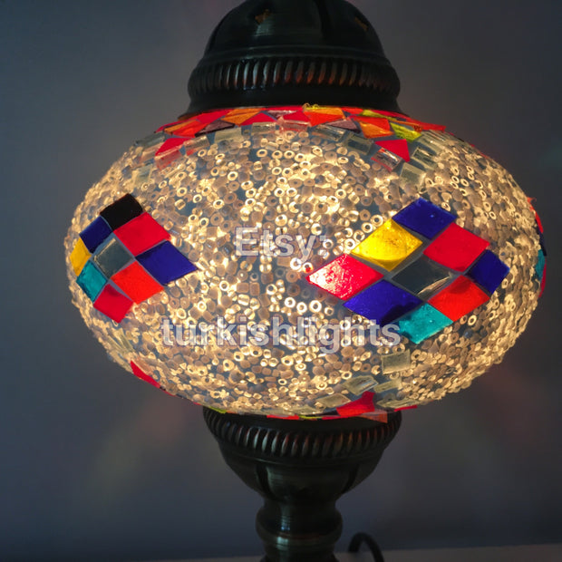 MOSAIC TABLE LAMP - LARGE GLOBE - TurkishLights.NET