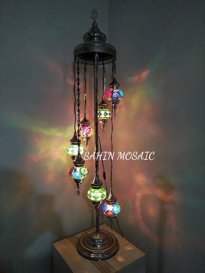 FLOOR LAMP WITH  7 Medium GLOBES and CHROME FINISH ,ID:134 - TurkishLights.NET