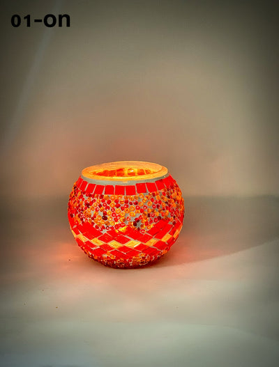 Turkish Mosaic  Candle Holder, Product Id: 139 - TurkishLights.NET