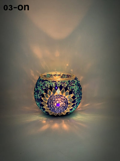 Turkish Mosaic  Candle Holder, Product Id: 139 - TurkishLights.NET