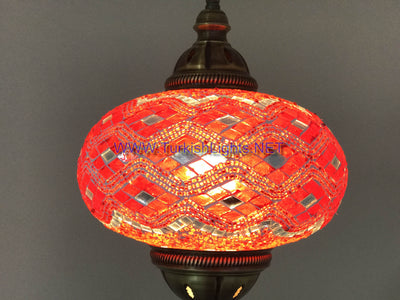 Turkish Handmade Mosaic  Hanging Lamp - Extra Large Globe - TurkishLights.NET